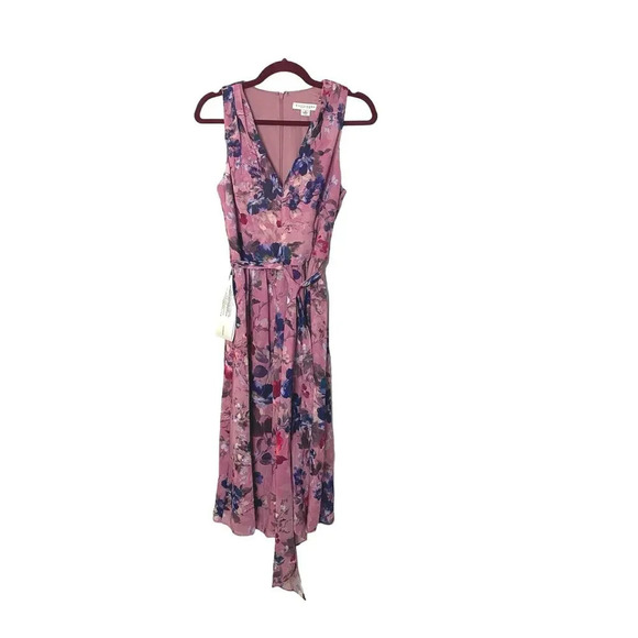 Kay Unger Ellen Pleated Floral Dress Size 0 - Picture 4 of 10